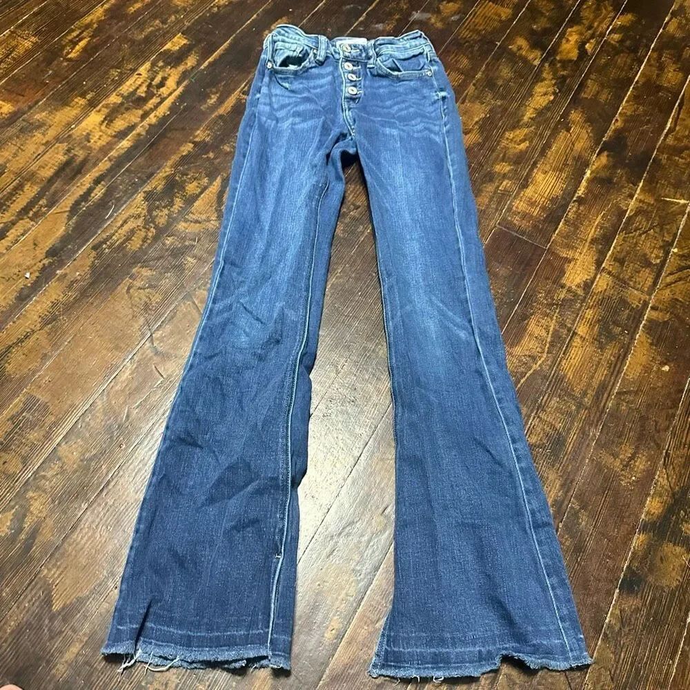 Kancan flared trendy normcore stretchy 3/25 jeans - Picture 5 of 8